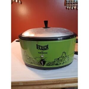 Vintage Nesco POT LUCK 5-Quart Slow Cooker 1960s Avocado Green Metal Liner Works